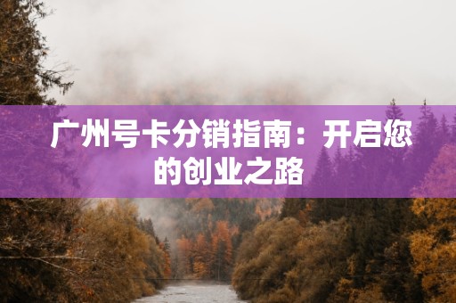  广州号卡分销指南：开启您的创业之路